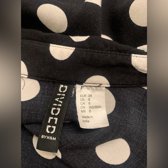 H&M Black and White Polka Dot Button Down Shirt - Picture 5 of 6